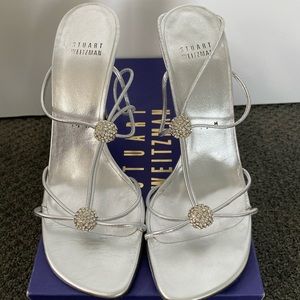 Stuart Weitzman silver heels 7.5